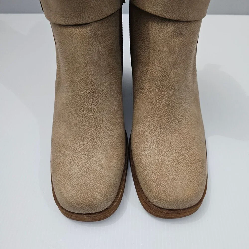 NEW Korks By Kork Ease Marci II Ankle Boot Womens 9.5 Natural Tan Block Heel